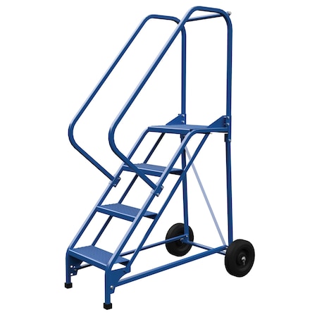 Vestil 70 H Steel Roll A Fold Ladder, 50 deg., Perf, 4 Step, 4 Steps LAD-RAF-4-P-EZ